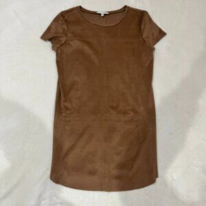 Lavender Brown S Faux Suede Shift Dress